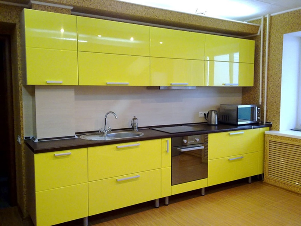 Лимонная кухня, фасады эмаль
